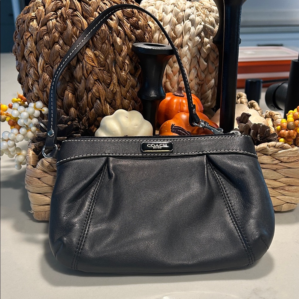 Coach Black Leather Wristlet